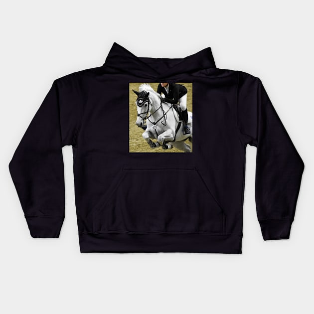 Show jumping Kids Hoodie by theartsyeq